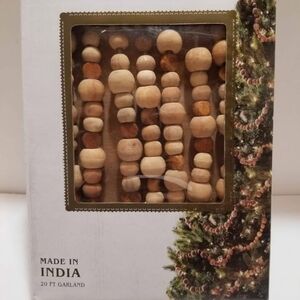 Wooden Bead Garland - Natural Tones
